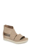 Eileen Fisher Sport Platform Sandal In Moon Nubuck