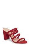 Schutz Felisa Block Heel Sandal In Tango Red Leather