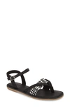 Toms 'lexie' Sandal In Black Canvas/ Diamond Tribal