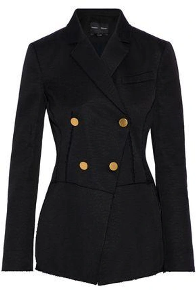 Proenza Schouler Woman Double-breasted Cotton And Wool-blend Jacquard Blazer Black