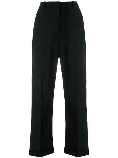 Jacquemus Cariño Cropped Crepe Straight-leg Pants In Black