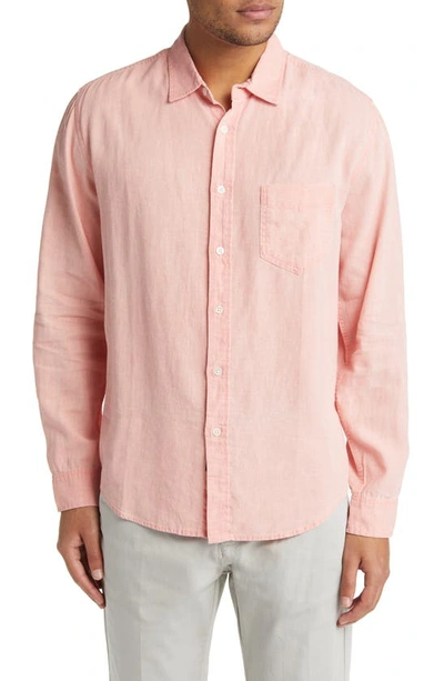 Rails Mykonos Solid Linen Blend Button-up Shirt In Pink