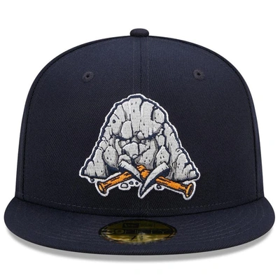 New Era Navy Midland Rockhounds Marvel X Minor League 59fifty Fitted Hat