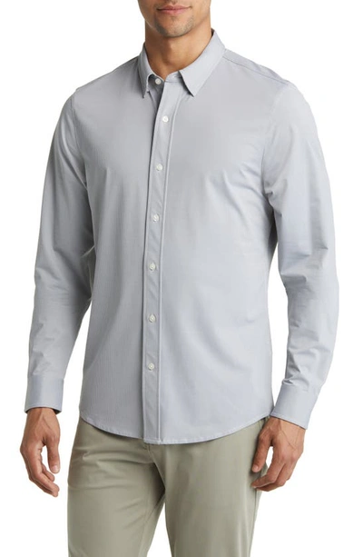 Rhone Slim Fit Commuter Button-up Shirt In Silver Geo Dot
