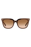 Kate Spade Giana 54mm Gradient Cat Eye Sunglasses In Brown/ Brown Gradient