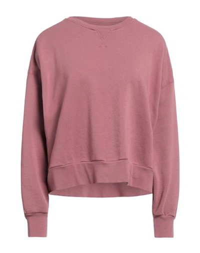 European Culture Woman Sweatshirt Pastel Pink Size S Cotton, Linen
