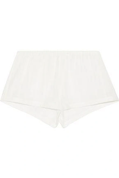 Skin Crinkled Cotton-gauze Pajama Shorts In White