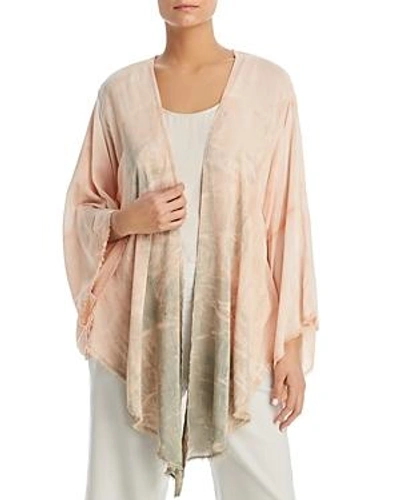 Xcvi Frayed Tie-dye Kimono In Nile Wash Green