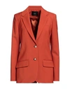 Joseph Woman Blazer Orange Size 6 Virgin Wool, Elastane