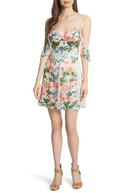 Alice And Olivia Alves Floral Cold Shoulder Dress In Floral Fields