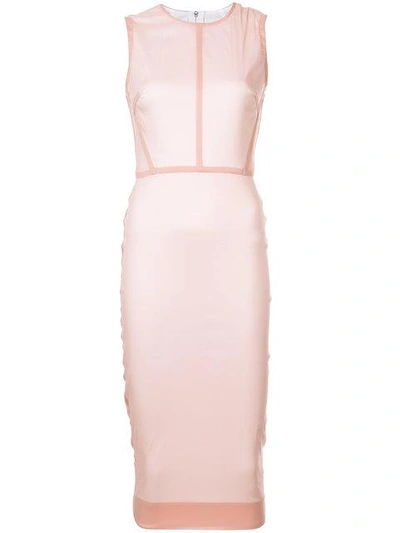 Victoria Beckham Stretch Silk Organza Sheath Dress In Dusty Pink