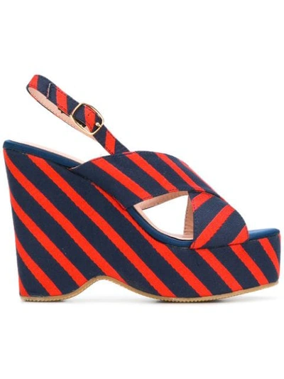 Essentiel Antwerp Women's Pestebanred Red Cotton Sandals In Blue