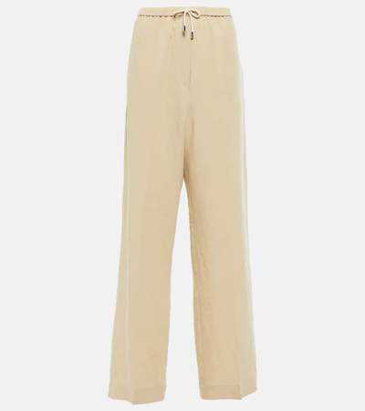 Totême High-rise Wide-leg Trousers In Beige