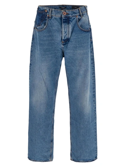 Balmain Jean In Contrast-effect Denim In Azul