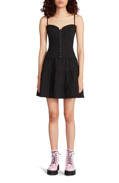 princess polly baby blue dress Betsey Johnson Stretch Mini Dress In Raven Black