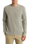 Vince Mouline Thermal Knit Pima Cotton Top In Sage Off White