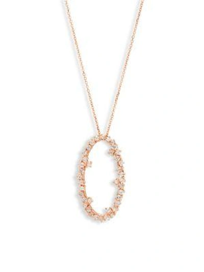 Suzanne Kalan Sapphire & 14k Rose Gold Oval Pendant Necklace