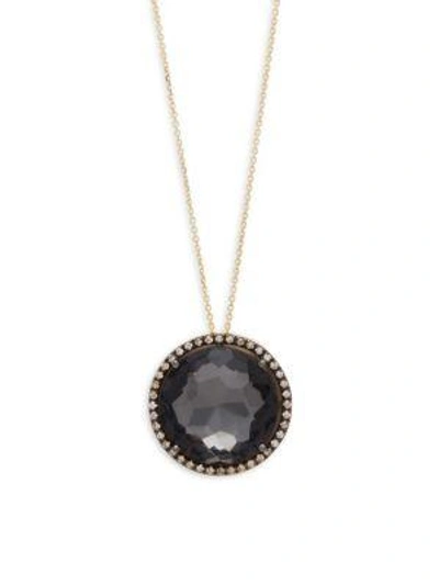 Suzanne Kalan Champagne Diamond, Black Night Quartz And 14k Yellow Gold Pendant Necklace