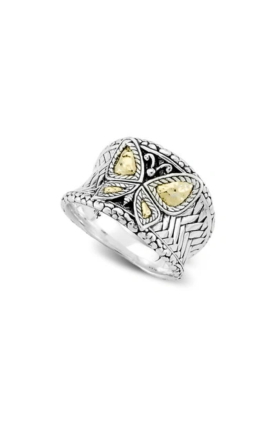 Samuel B. Textured Butterfly Ring In Silver And Gold