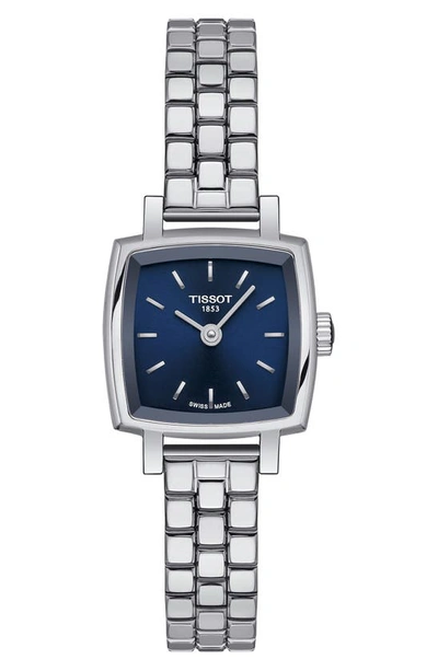 Tissot Women's Swiss Lovely Square Stainless Steel Bracelet Watch 20mm In Blue/silver