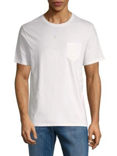 Vince Crewneck Cotton Pocket Tee In White