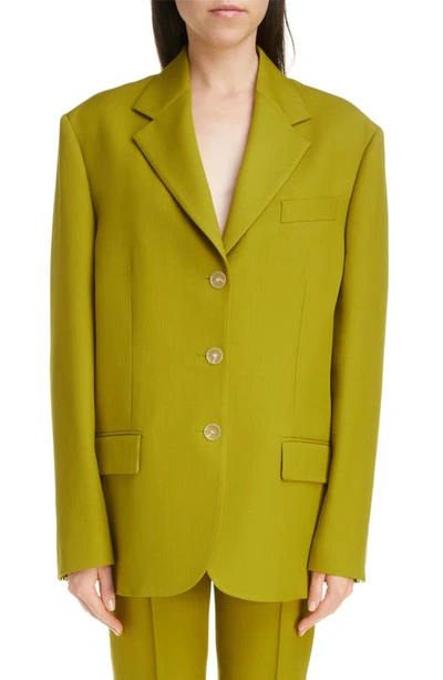 Acne Studios Single-breasted Oversize Blazer In Green