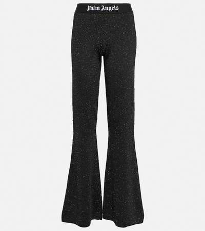 Palm Angels Embellished Flared Trousers In Black