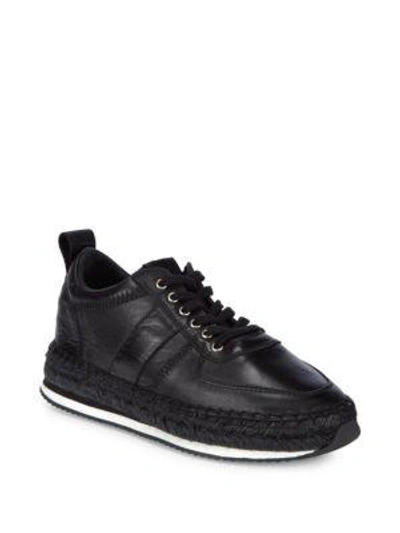 Mcq By Alexander Mcqueen Leather Lace-up Espadrilles In Black