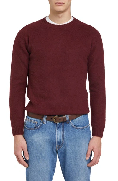 Boglioli Slim-fit Brushed Wool And Cashmere-blend Sweater In Burgundy