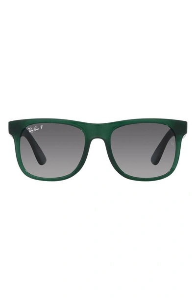 Ray Ban Ray-ban Kids' Junior Justin 48mm Gradient Small Square Sunglasses In Opal Green