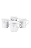 Le Creuset Set Of Four 14-ounce Stoneware Mugs In White Marble