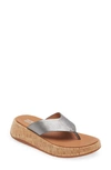 Fitflop F-mode Toe Post Flip Flop In Classic Pewter Mix