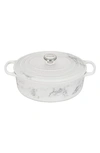 Le Creuset Signature 6.75-quart Oval Enamel Cast Iron French/dutch Oven With Lid In White Marble