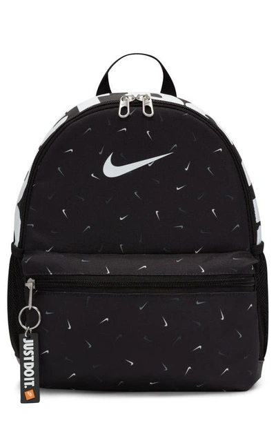 Nike Kids' Mini Brasilia Backpack In Black/ Black/ White
