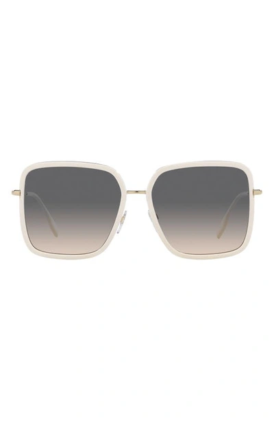 Burberry Dionne 59mm Gradient Square Sunglasses In Milky Ivory