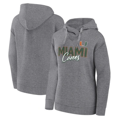 Fanatics Branded Heather Gray Miami Hurricanes Script Favorite Pullover Hoodie