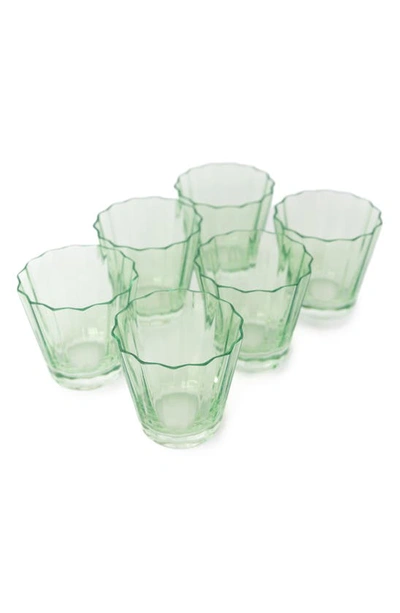 Estelle Colored Glass Sunday Set Of 6 Lowball Glasses In Mint Green