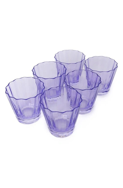 Estelle Colored Glass Sunday Set Of 6 Lowball Glasses In Lavender