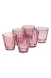 Estelle Colored Glass Sunday Set Of 6 Lowball Glasses In Rose
