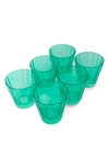 Estelle Colored Glass Sunday Set Of 6 Lowball Glasses In Kelly Green
