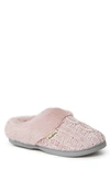 Dearfoams Claire Faux Fur Trimmed Marled Chenille Knit Clog In Pale Mauve