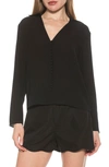 Alexia Admor Lori Long Sleeve Blouse In Black