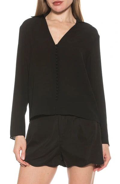 Alexia Admor Lori Long Sleeve Blouse In Black