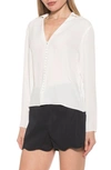 Alexia Admor Lori Long Sleeve Blouse In Ivory