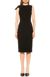 Alexia Admor Larisa Foldover Boatneck Sheath Dress In Black