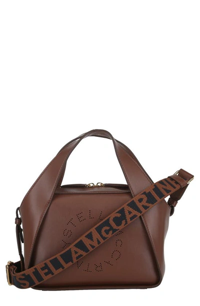 Stella Mccartney Logo Vegan Leather Convertible Tote Bag In Cinnamon