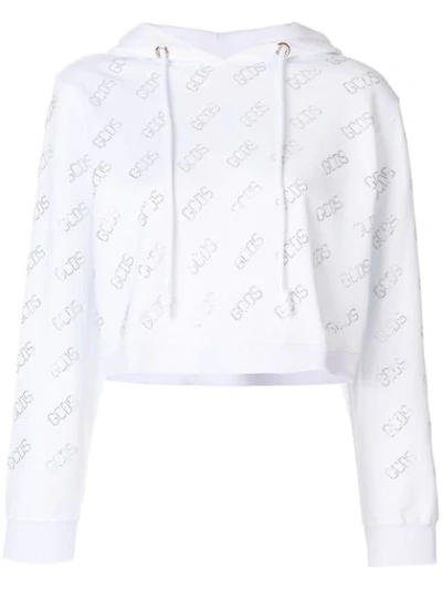 Gcds Cropped-kapuzenpullover In White