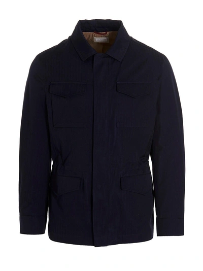 Brunello Cucinelli Field Jacket In Blue | ModeSens