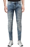X-ray Stretch Moto Skinny Jeans In Light Wash