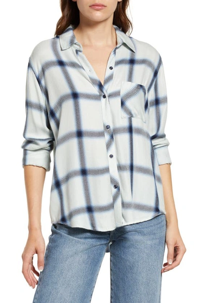 Rails Hunter Plaid Button-up Shirt In White Glacier Navy